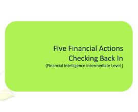 L2G Workbook - Five Financial Actions - Checking Back In